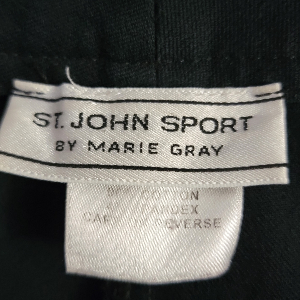 St. John Sport Straight Leg Cargo Pants, Black, Women's Size 12 - Picture 4 of 6